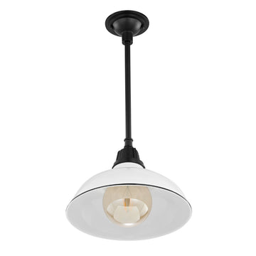 Jasper 12.25" Farmhouse Industrial Indoor/Outdoor Iron LED Pendant